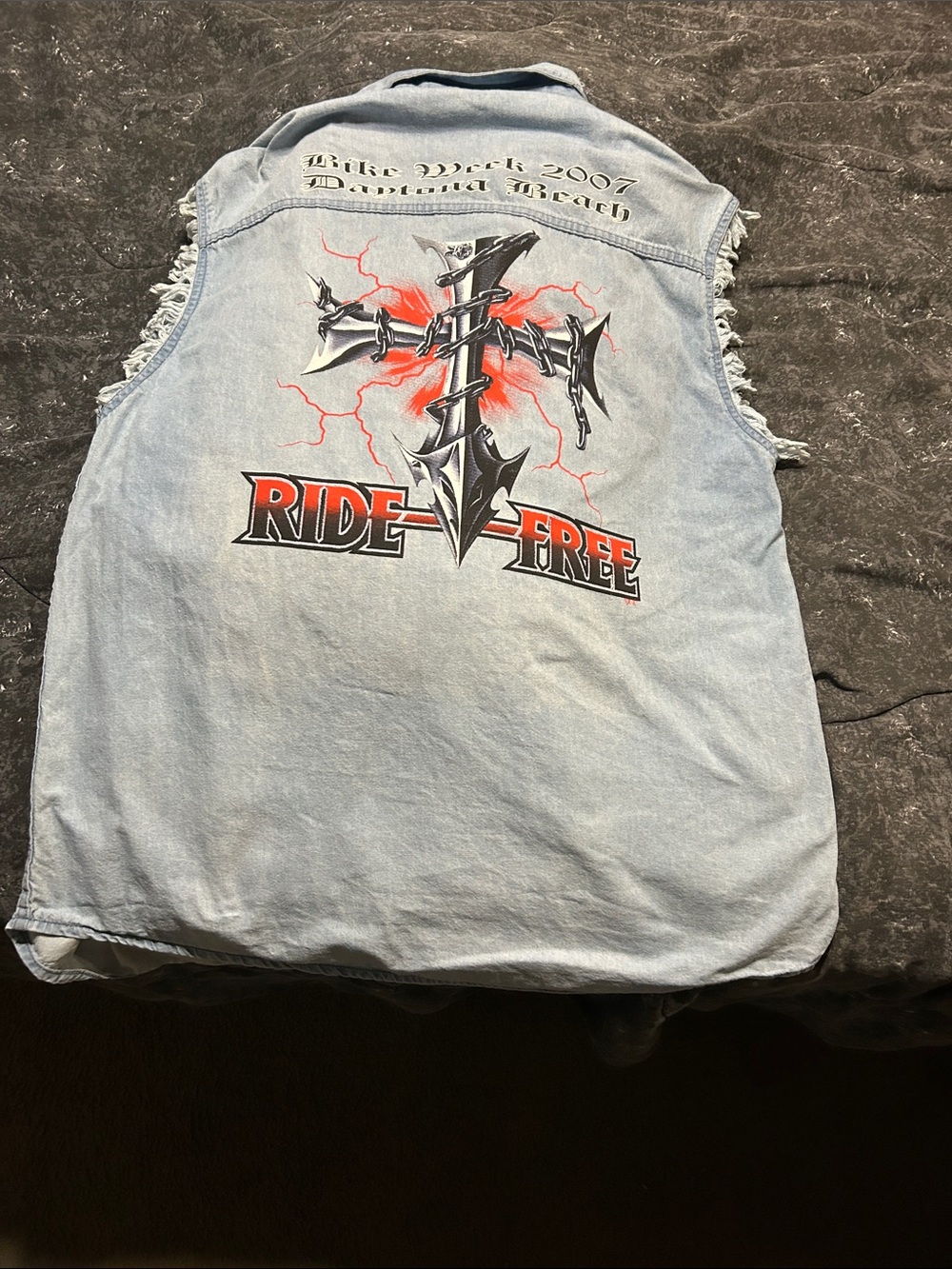 Vintage denim biker vest 2007 Daytona Beach Bike Week
